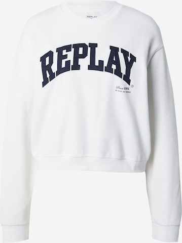 REPLAY Sweatshirt in Wit: voorkant