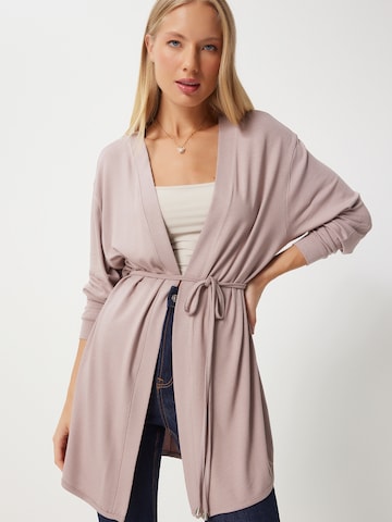 Happiness İstanbul Πλεκτή ζακέτα σε μπεζ: μπροστά