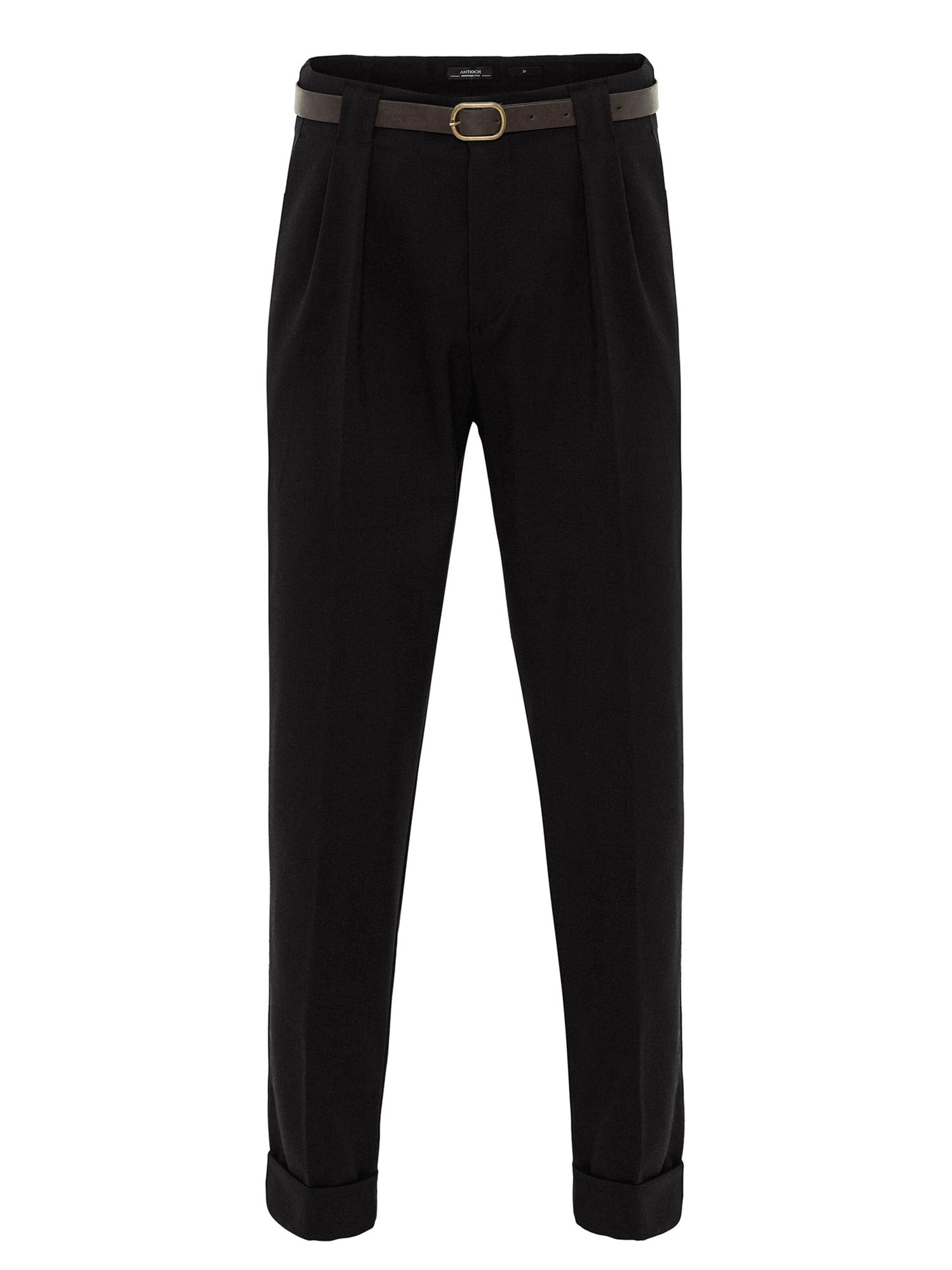 Antioch Zúžený strih Nohavice - Čierna: predná strana