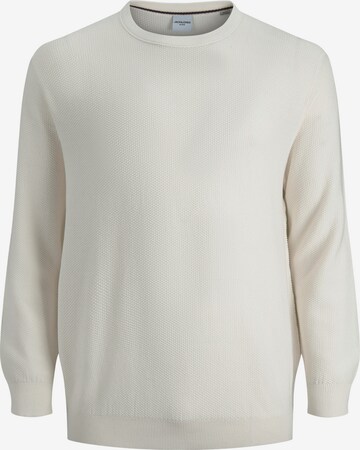 Jack & Jones Plus Sweater 'Aaron' in White: front