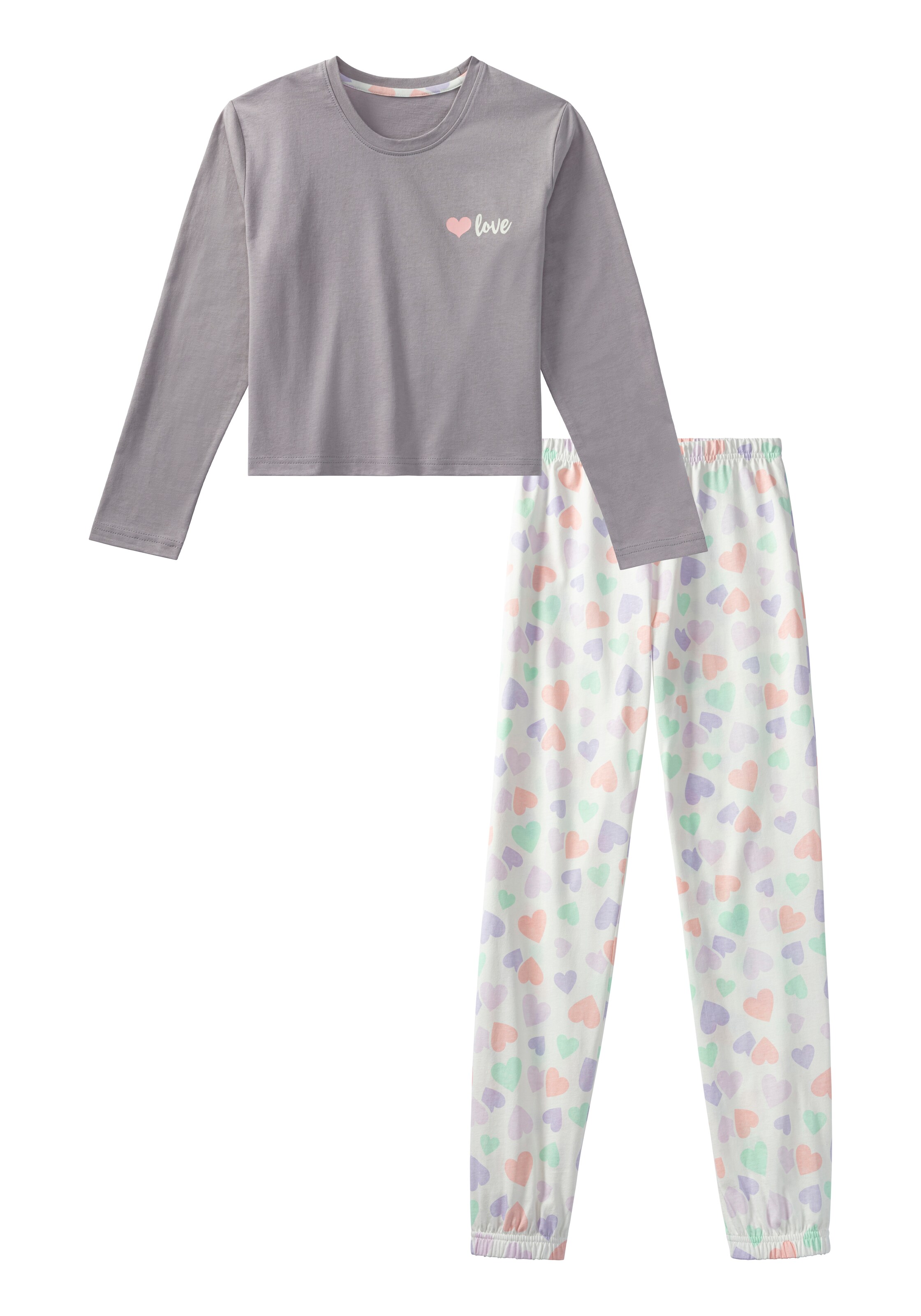 Petite Fleur Kids Pajamas in Grey: front