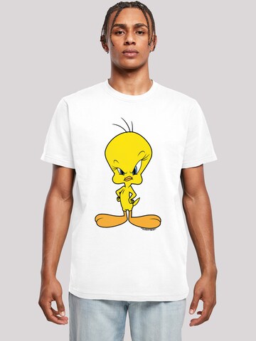 Maglietta 'Looney Tunes' di F4NT4STIC in bianco: frontale