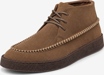 Ombre - Botas con cordones en beige: frente