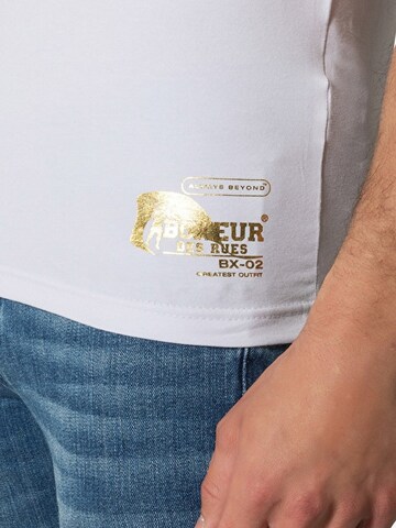 Boxeur des Rues Klederdracht shirt 'Herren T-Shirt Slim Fit Boxeur des Rues, Weiß, Goldenes Logo, Premium-Baumwolle' in Wit
