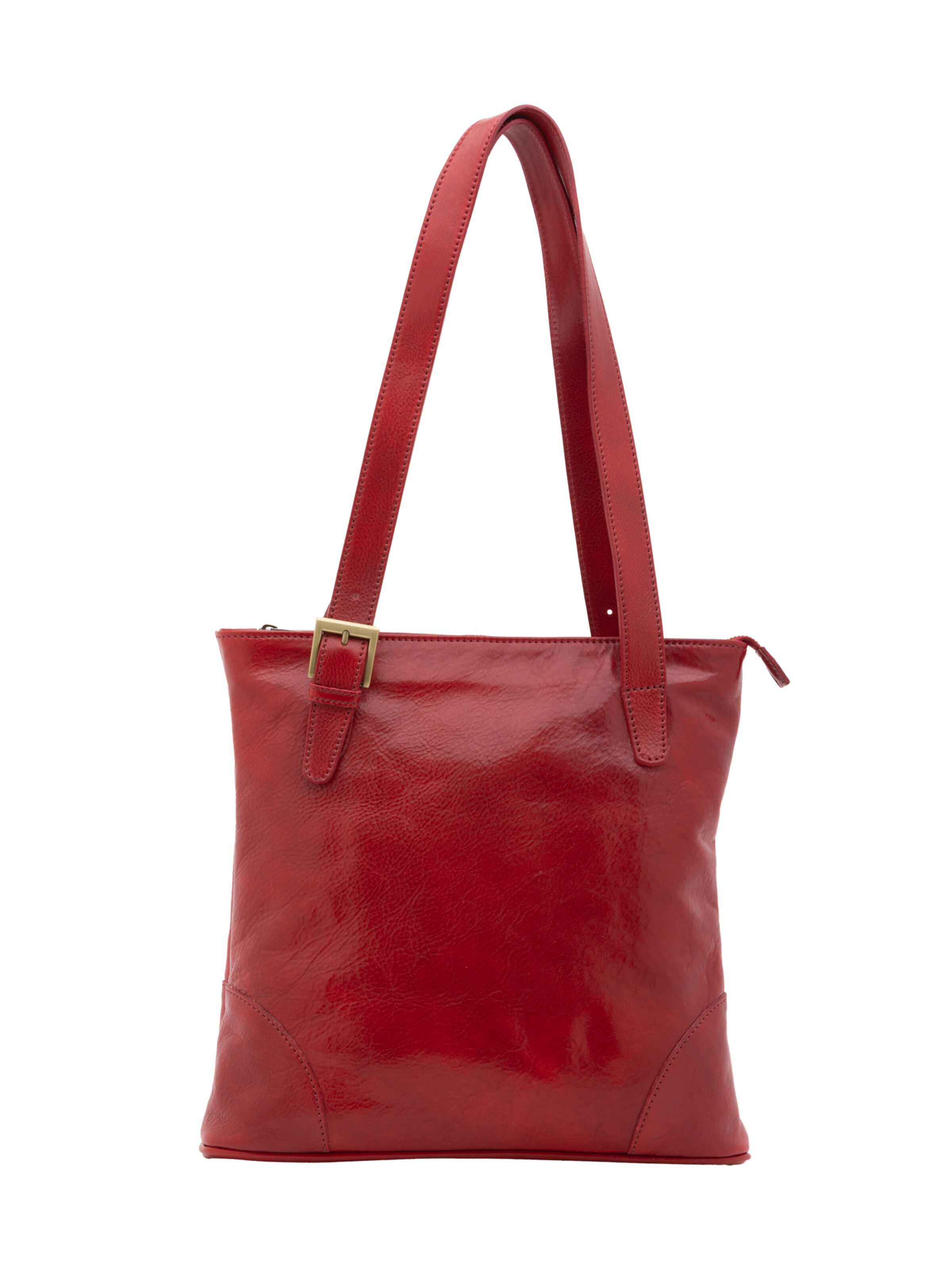 Borsa a spalla 'Borsa a Spalla Donna Pelle Vacchetta - Chiusura Zip' di I Fratelli in rosso: frontale