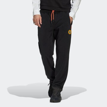 ADIDAS ORIGINALS Regular Trousers 'Wander Hour Polar Fleece' in Black: front