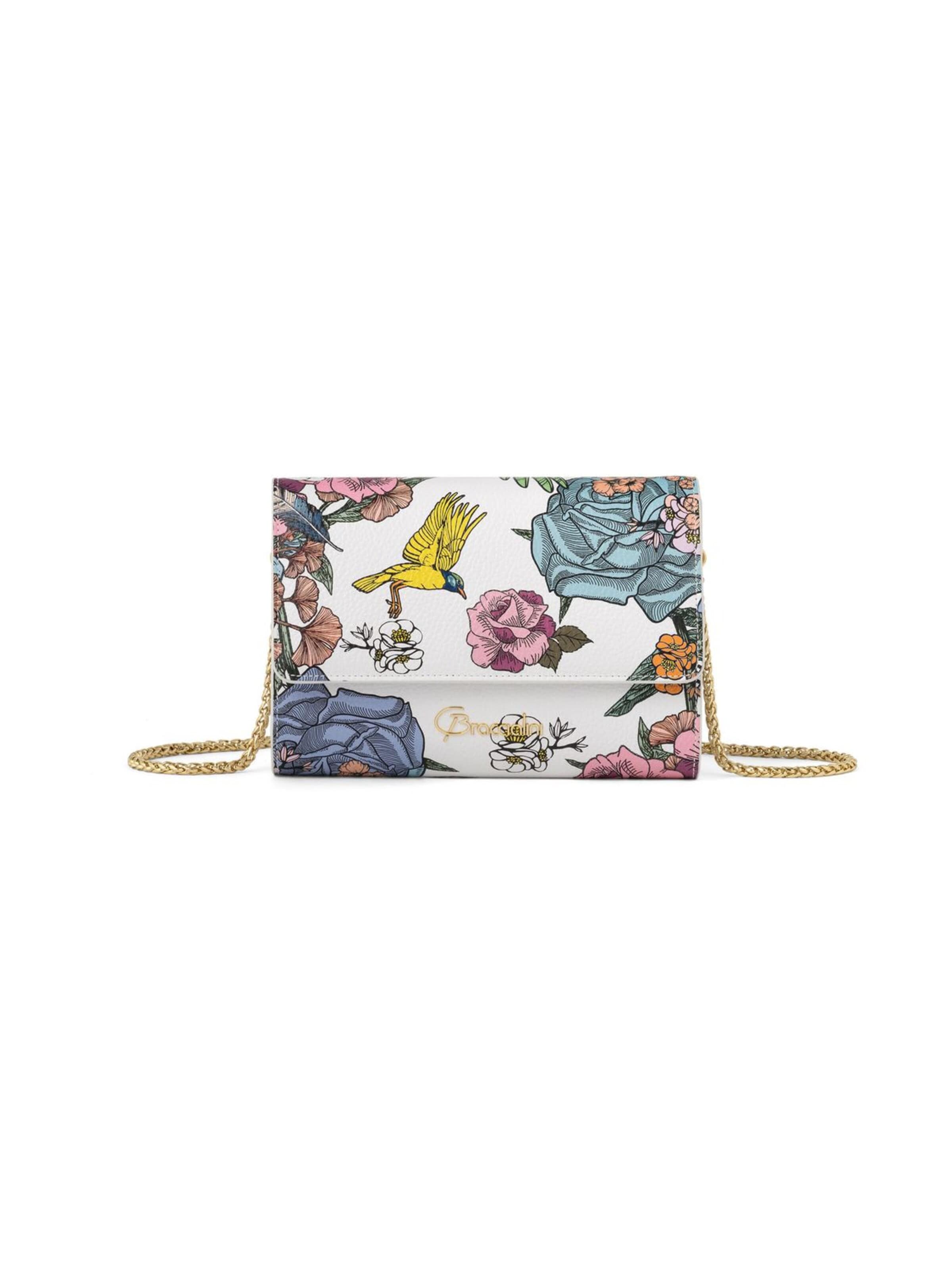 Braccialini - Bolso de noche 'Lady Colibrì' en blanco: frente