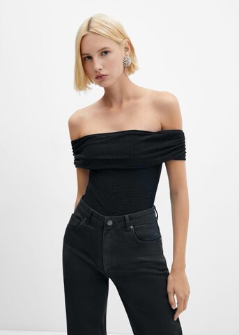 MANGO Blusenbody 'xminerva' in Schwarz: Vorderseite