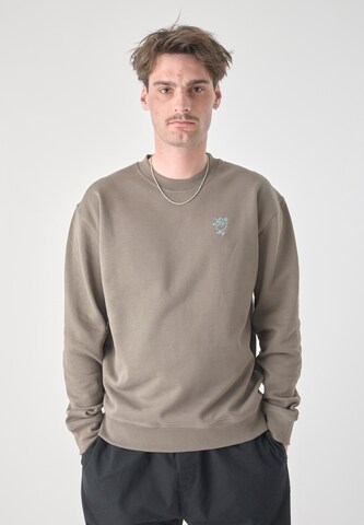 Cleptomanicx Pullover 'Sketch Gull' in Braun: Vorderseite