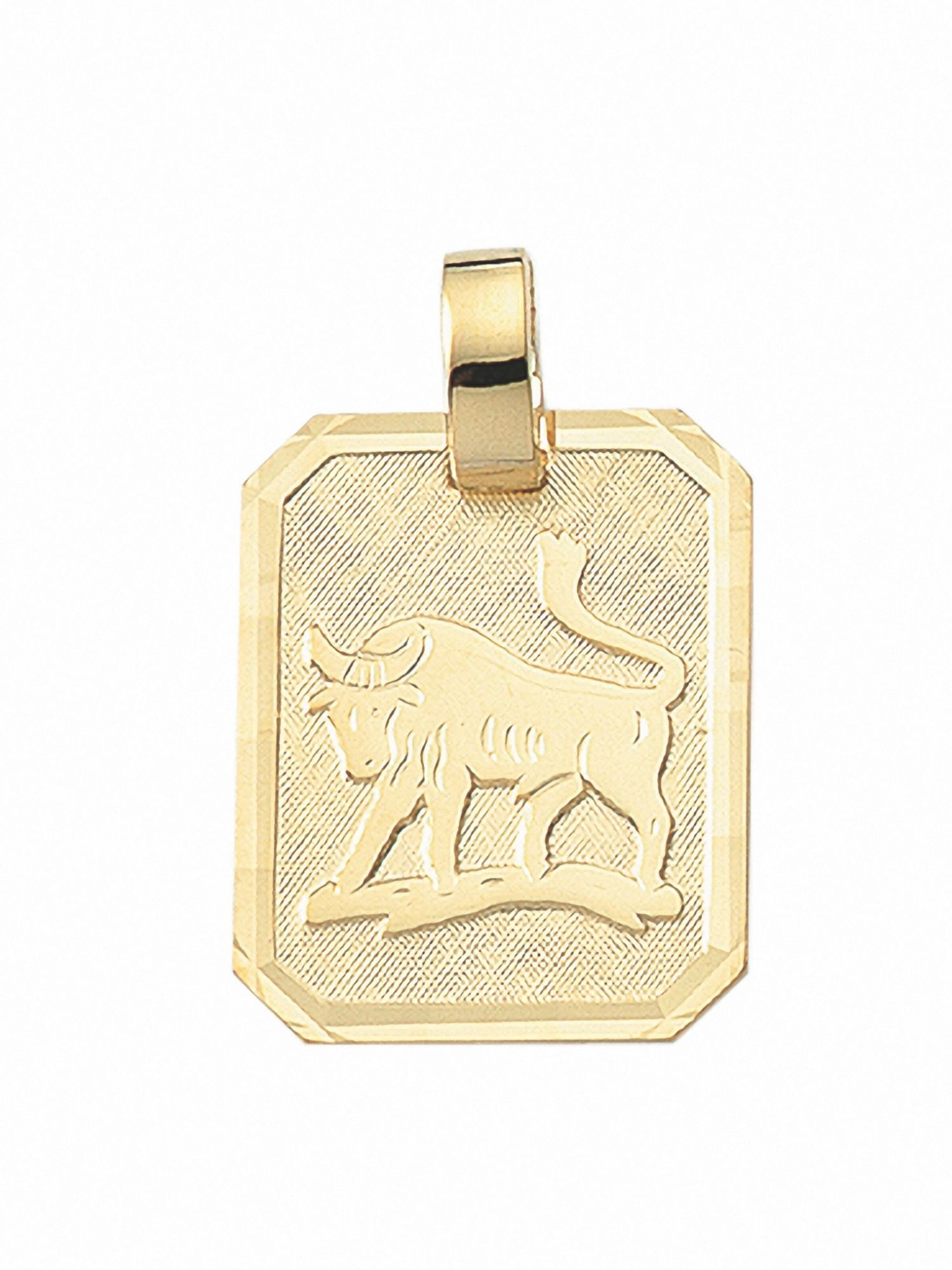 Adelia´s Anhänger 'Stier' in Gold: Vorderseite