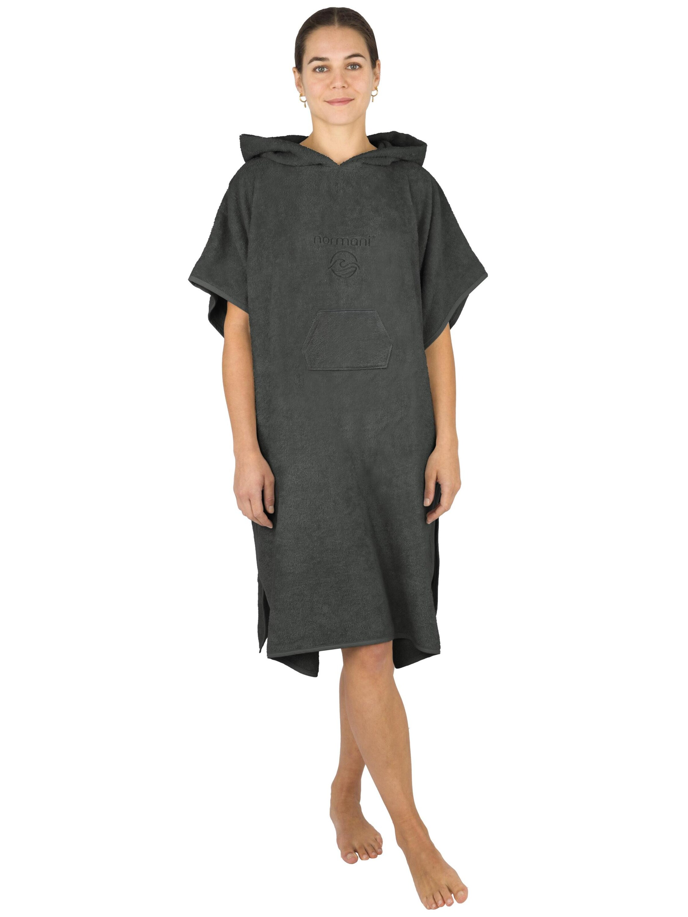 normani Bathrobe short 'Sitra' in Grey: front