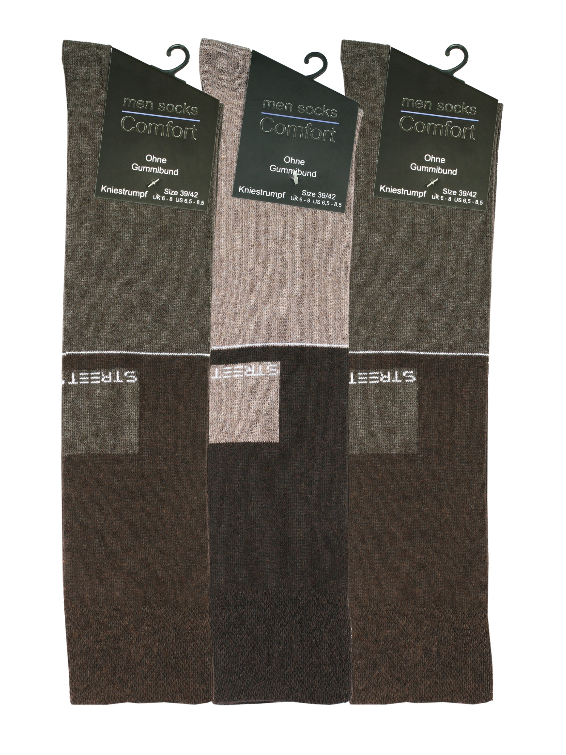 Cotton Prime - Meias pelo joelho 'Comfort' em castanho