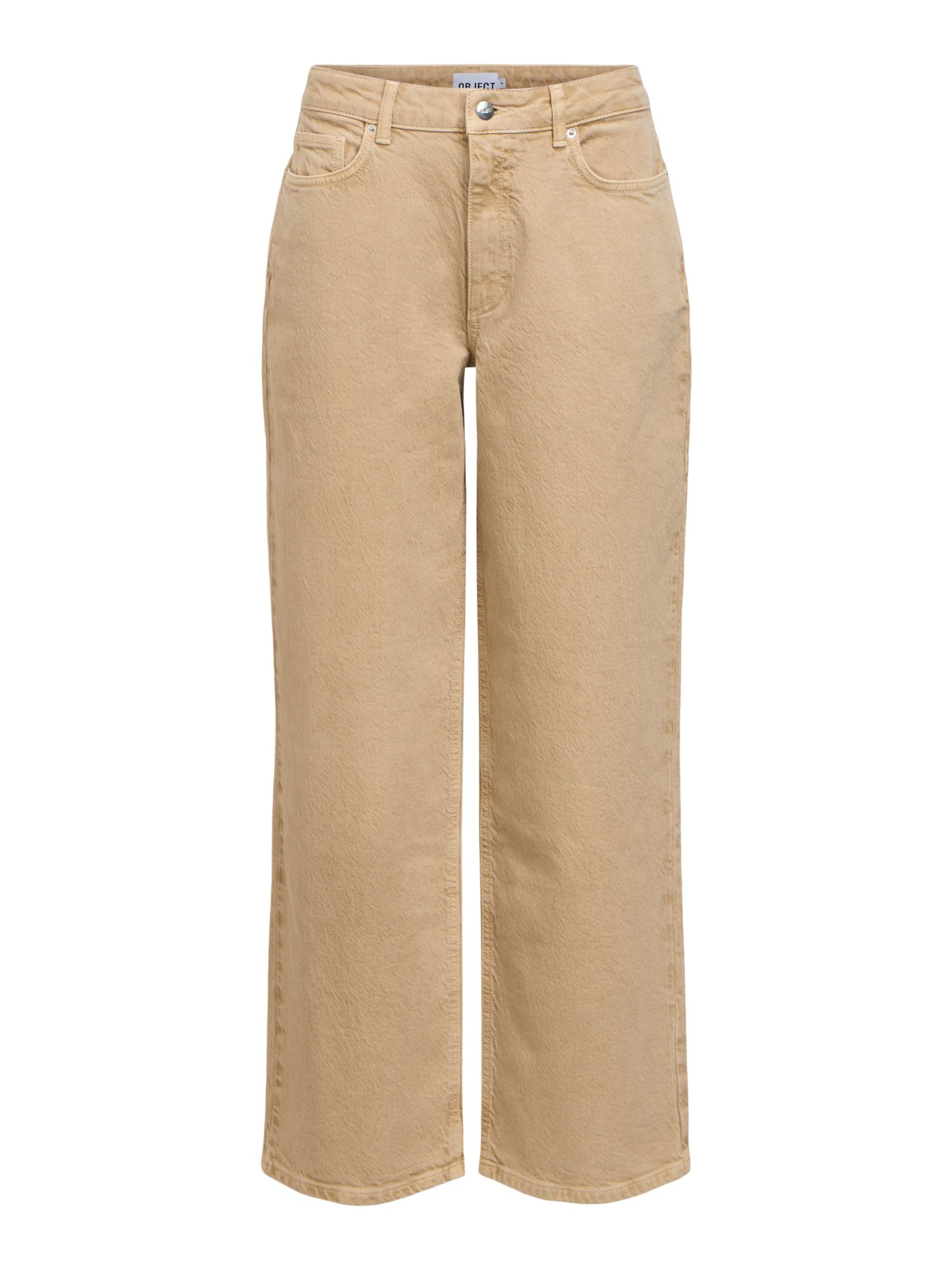 OBJECT Baggy Jeans 'OBJAggy' in Beige: front