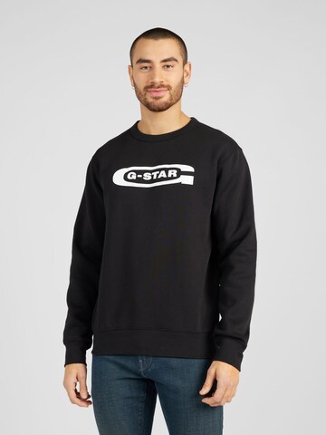 G-Star RAW Sweatshirt 'Old school' in Zwart: voorkant