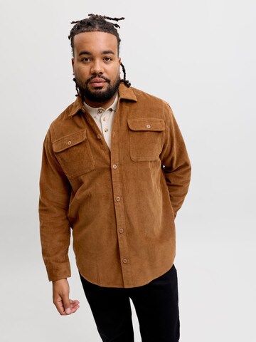 JACK & JONES Regular fit Business shirt in Brown: front