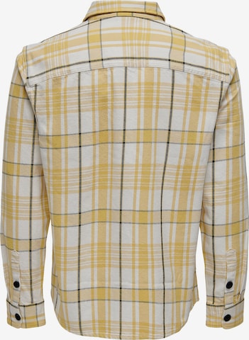 Only & Sons Regular fit Button Up Shirt 'Milo' in Yellow