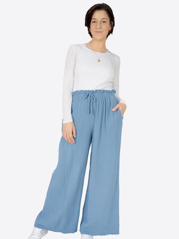 Seasons of April Wide leg Broek 'Liska' in Blauw