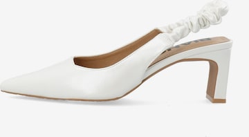 Escarpins à bride arrière 'Monroe' Bianco en blanc : devant