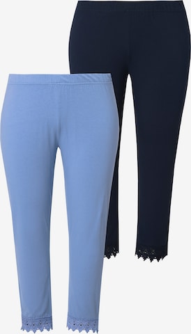 Skinny Leggings Ulla Popken en bleu : devant