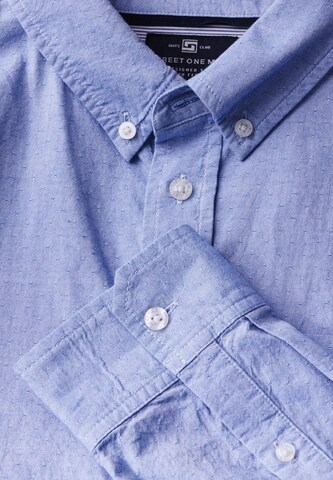Street One MEN Regular Fit Chambray Hemd in Blau