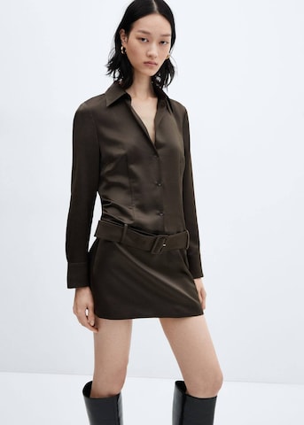 MANGO Shirt Dress 'Kate' in Brown: front