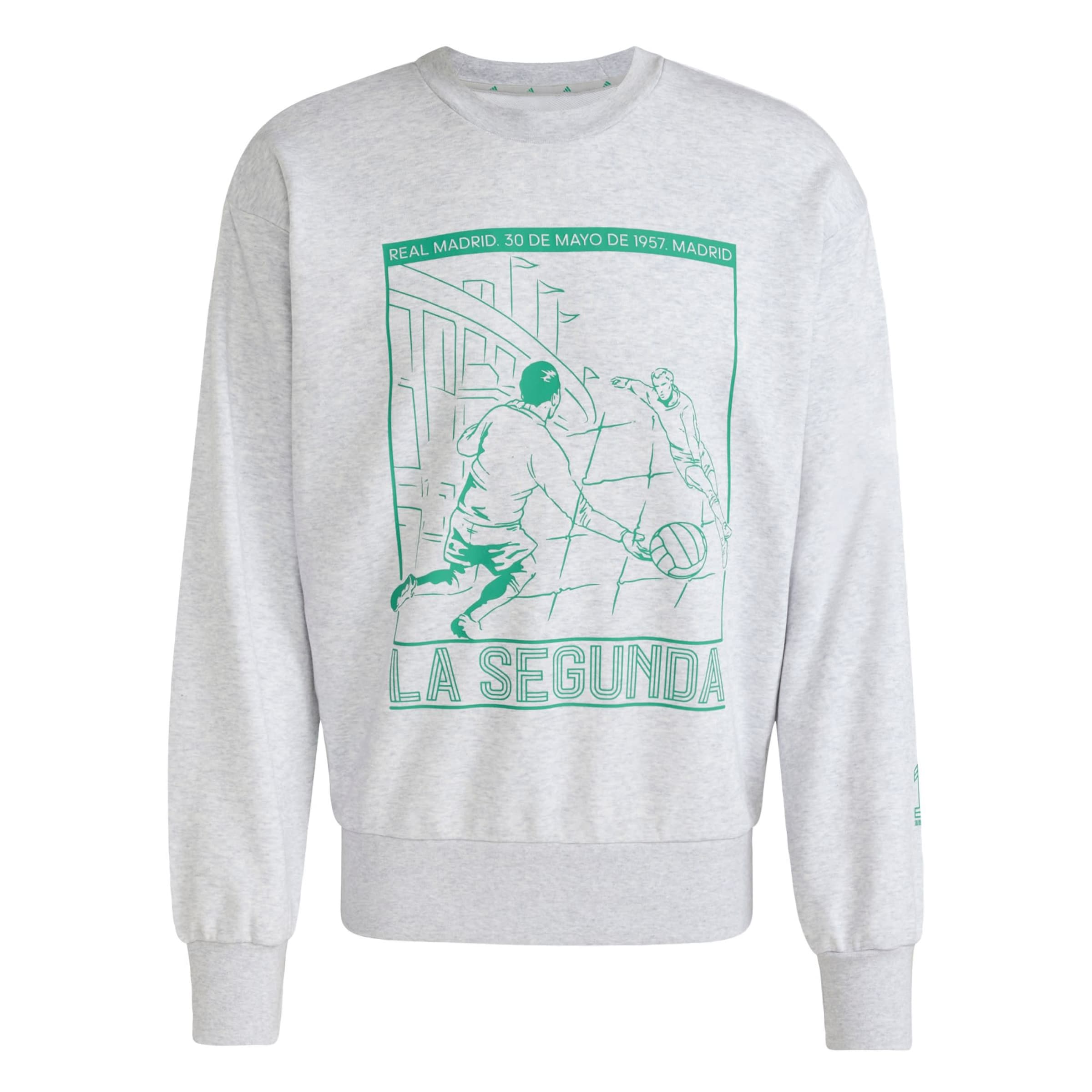 ADIDAS PERFORMANCE Sports sweatshirt 'Real Madrid Heritage' in Light grey / Green, Item view