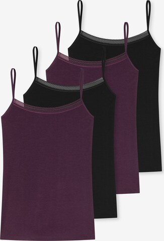 Haut ' Cotton Lace ' SCHIESSER en violet : devant