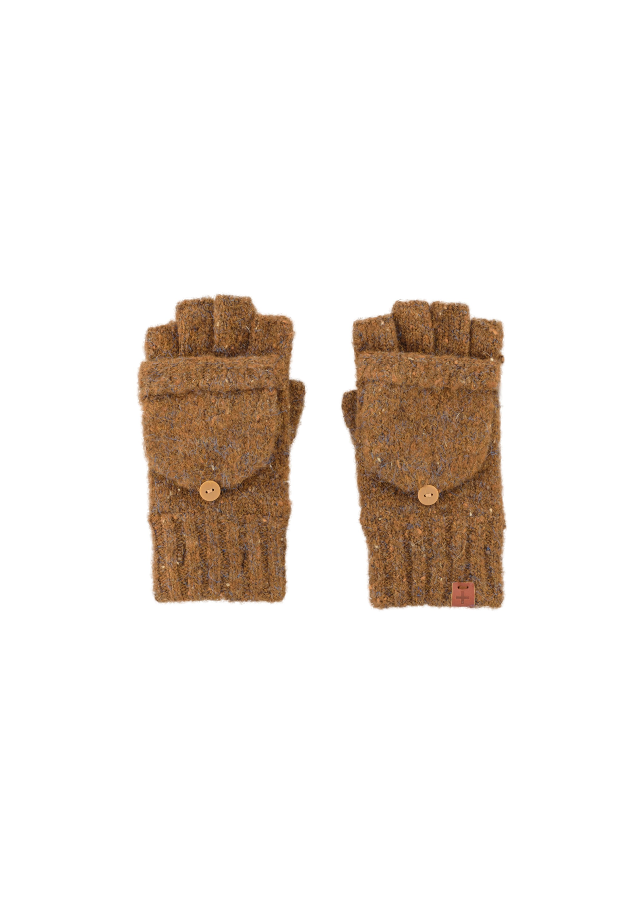 Bickley + Mitchell Fingerless Gloves in Brown: front