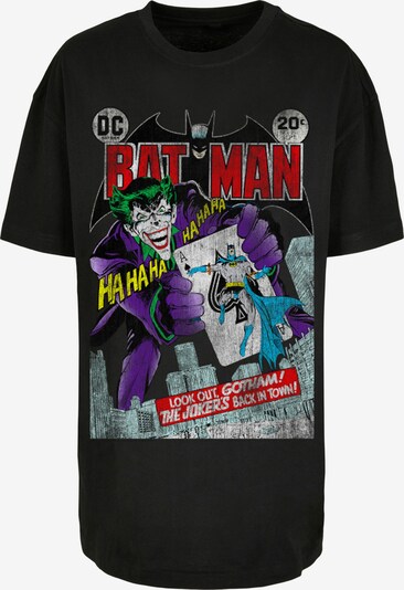 F4NT4STIC T-shirt oversize 'Batman Joker Playing Card Cover' en jaune / violet foncé / rouge / noir, Vue avec produit