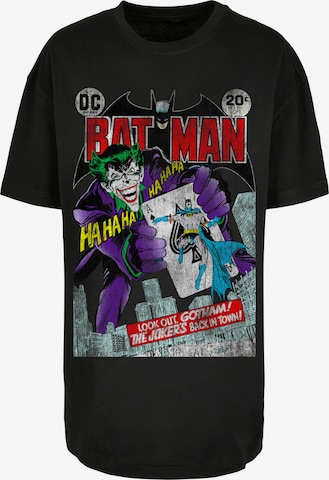 F4NT4STIC Oversized Shirt 'Batman Joker Playing Card Cover' in Black: front