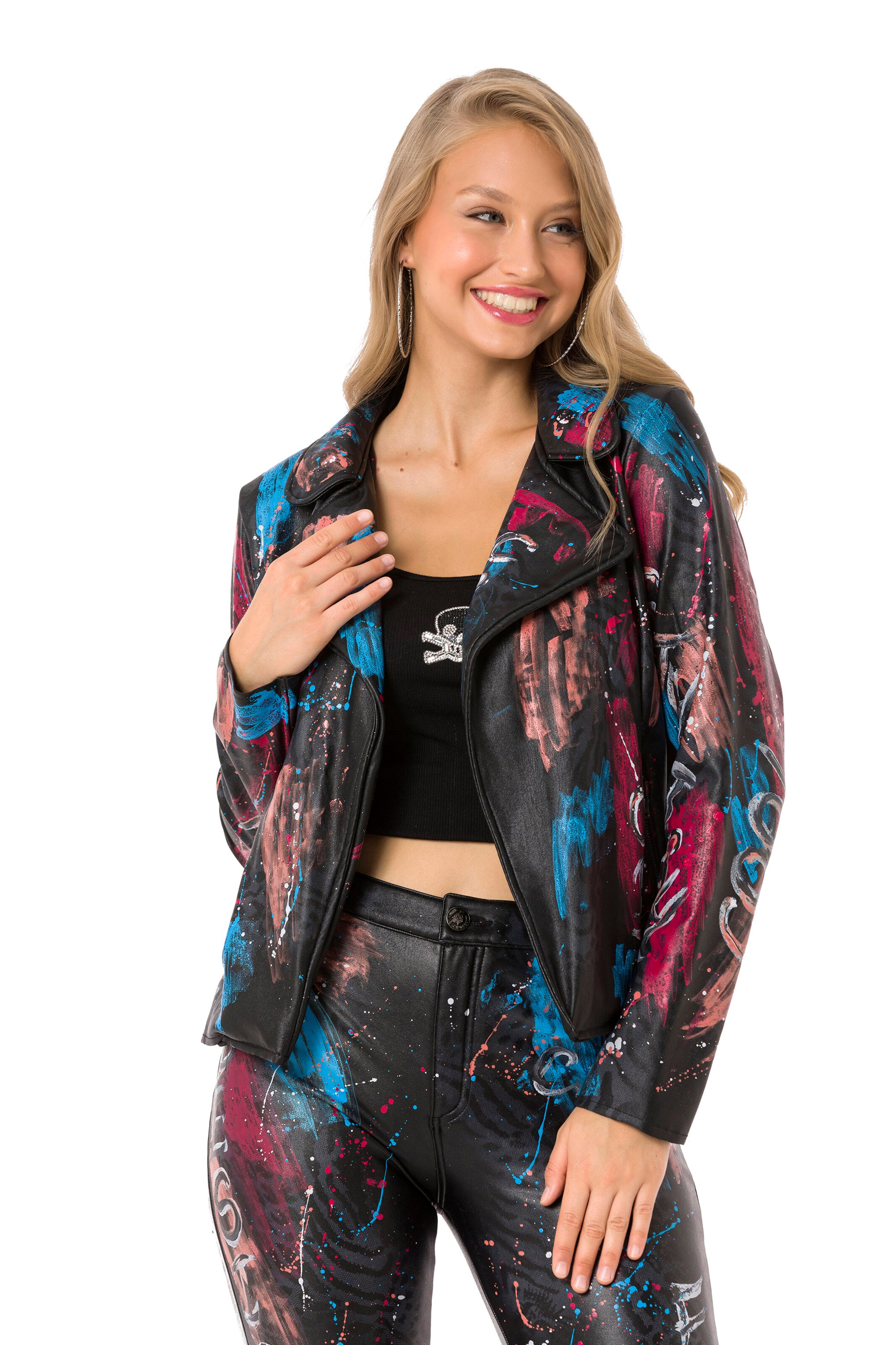 CIPO & BAXX Jacke in Schwarz: Vorderseite