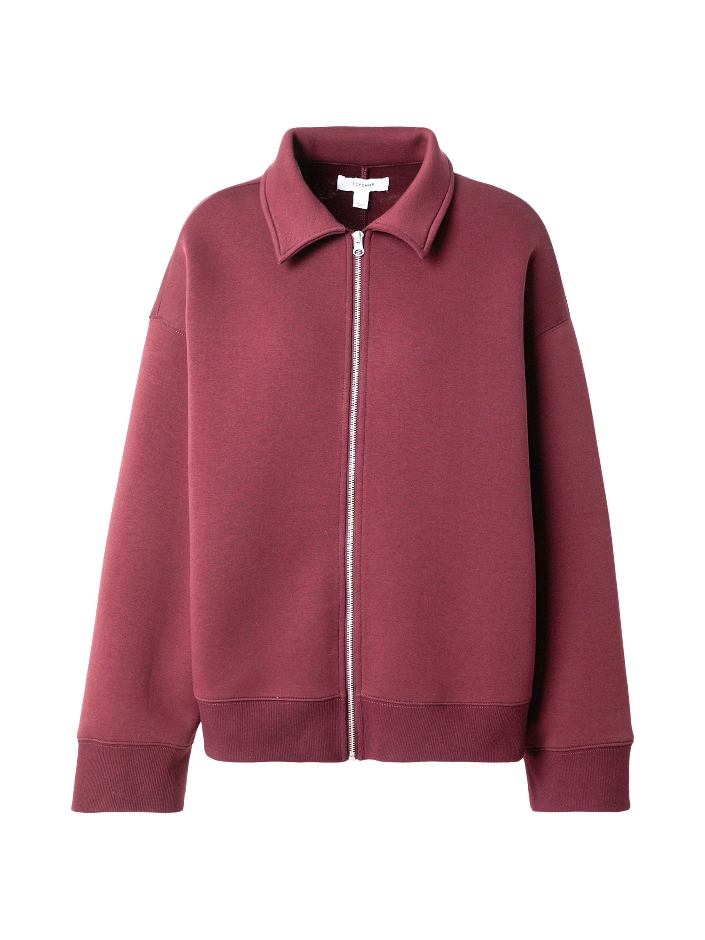 TOPSHOP Tepláková bunda 'LINA' - Červená: predná strana