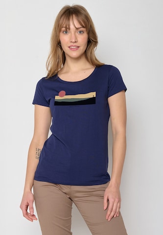 GREENBOMB Shirt 'Nature Pathway' in Blauw: voorkant