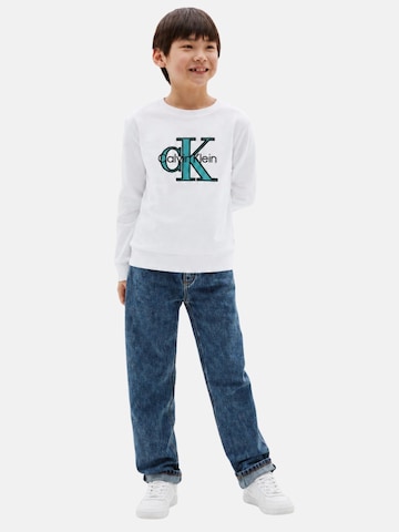 Sweat 'CALVIN KLEIN  JEANS kids TERRY MONOLOGO CN FELPA' Calvin Klein Kids en blanc