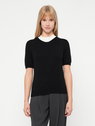 Cardigan 'PCNORA' PIECES en noir : devant