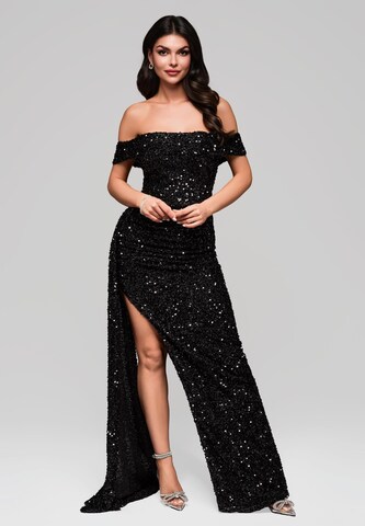 Robe de soirée Ombre en noir : devant