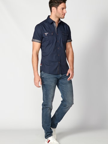 KOROSHI Regular Fit Hemd in Blau