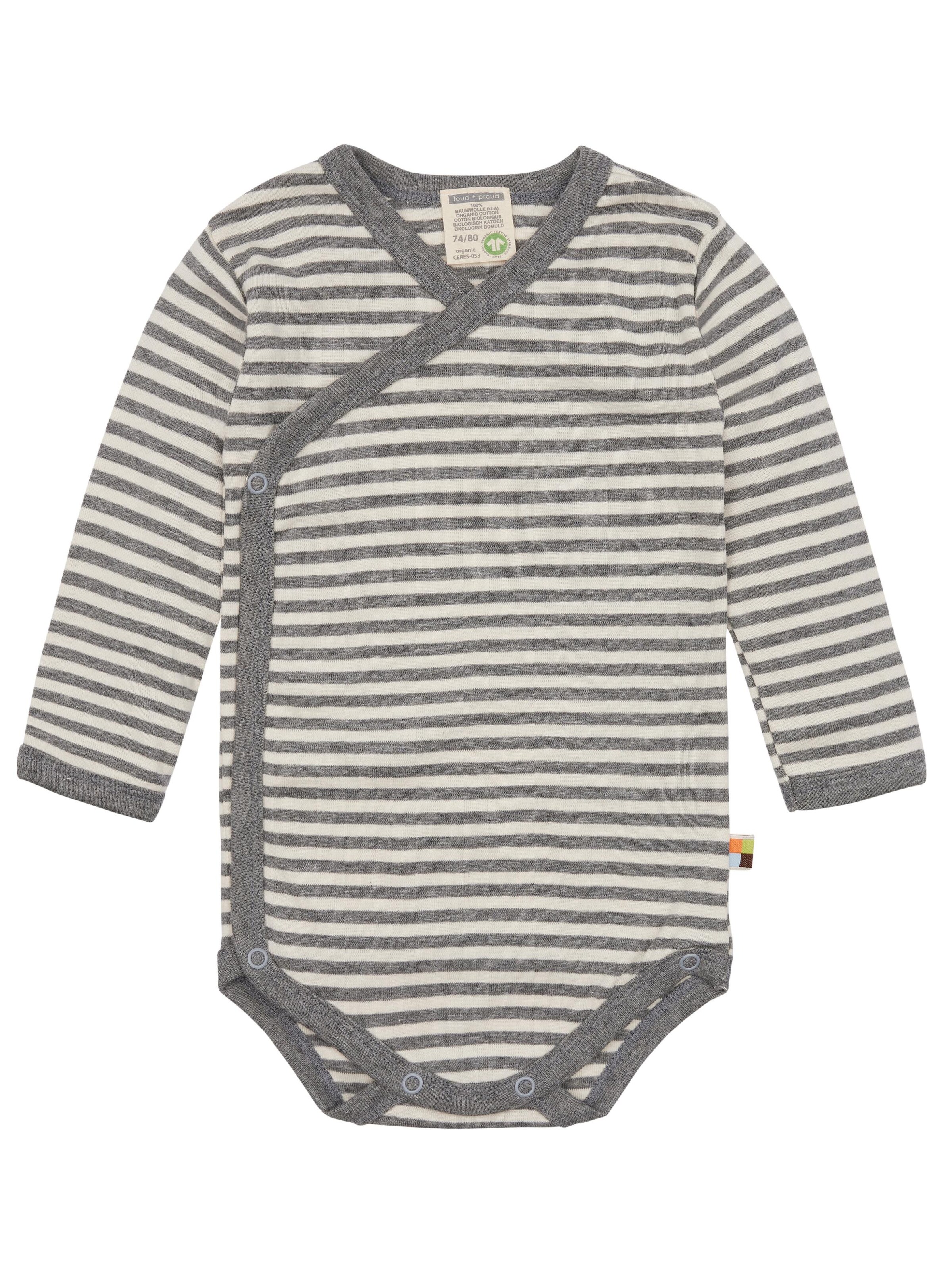 loud + proud Strampler/Body‌‌‌‌‌‌‌ in Grau: Vorderseite