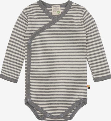 loud + proud Strampler/Body in Grau: Vorderseite