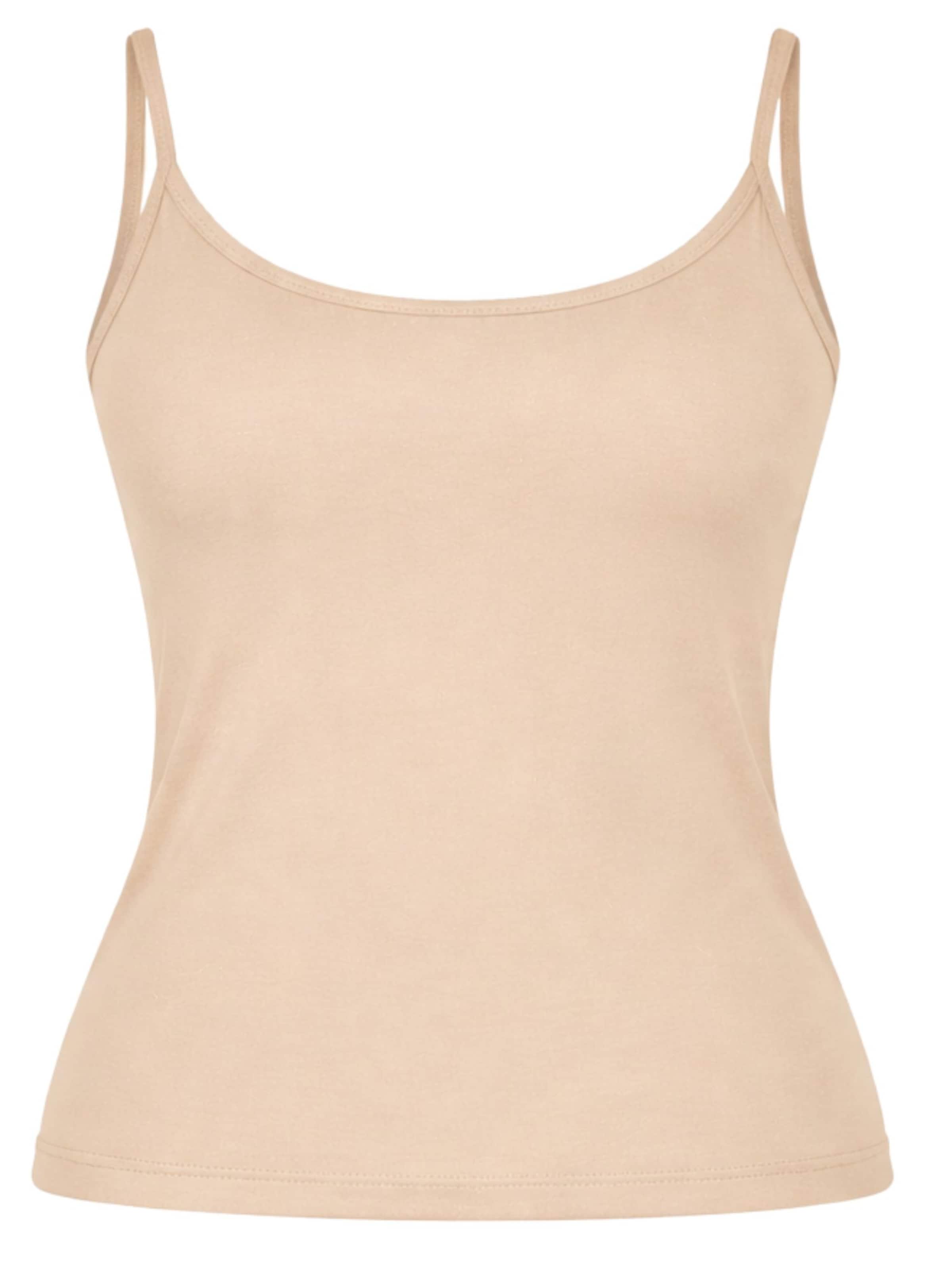 Albero Natur Top 'Spaghettiträger-Top aus 100 % Bio-Baumwolle – Verstellbare Träger' in Beige: Vorderseite
