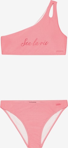 PROTEST Bustier Bikini 'PRTYeah JR' in Roze: voorkant