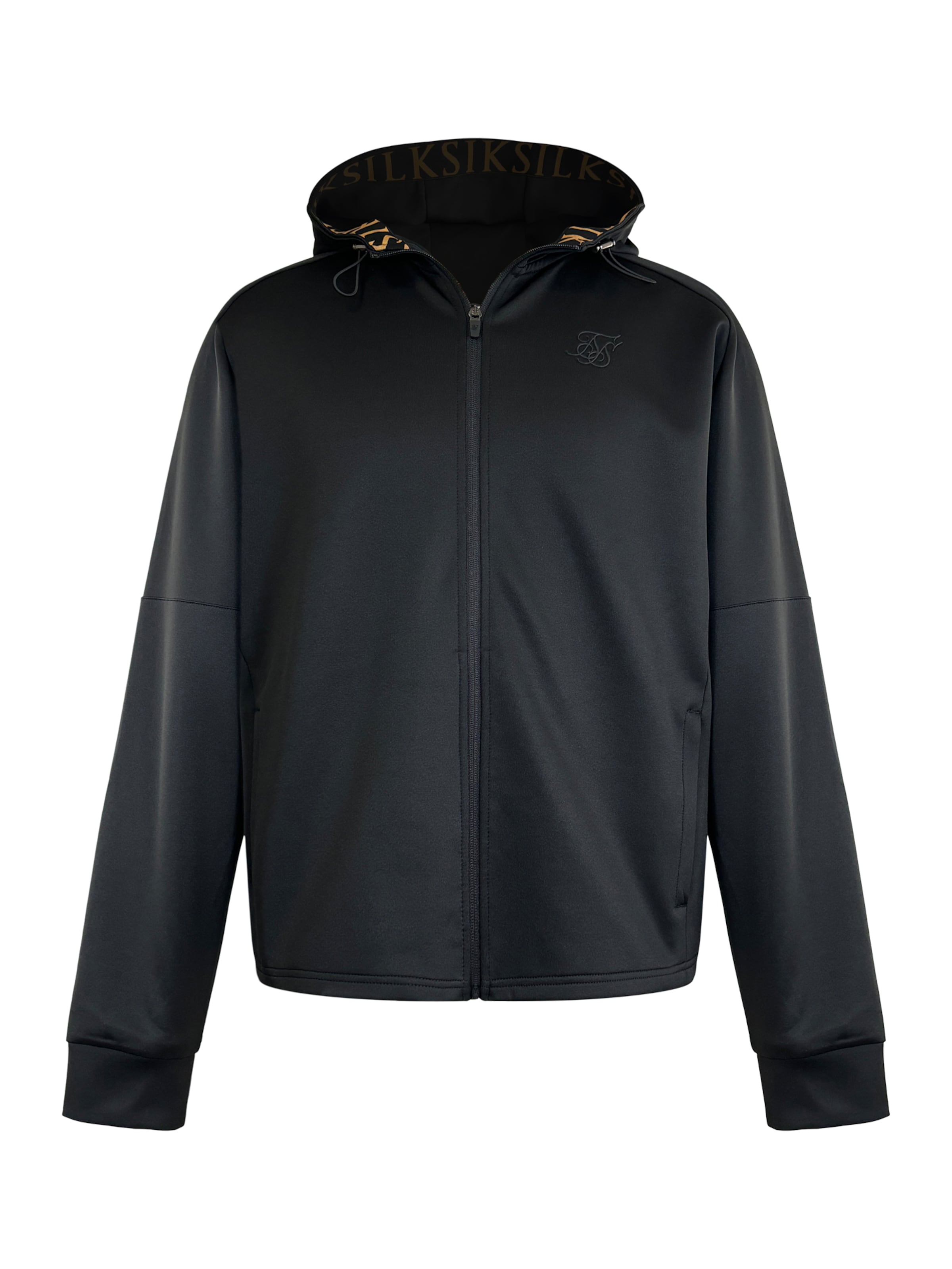 SikSilk Zip-Up Hoodie in Black: front