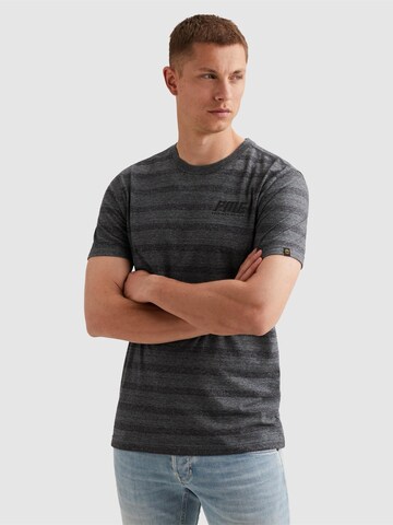 PME Legend Shirt 'T-shirt with tonal stripe pattern' in Blauw: voorkant