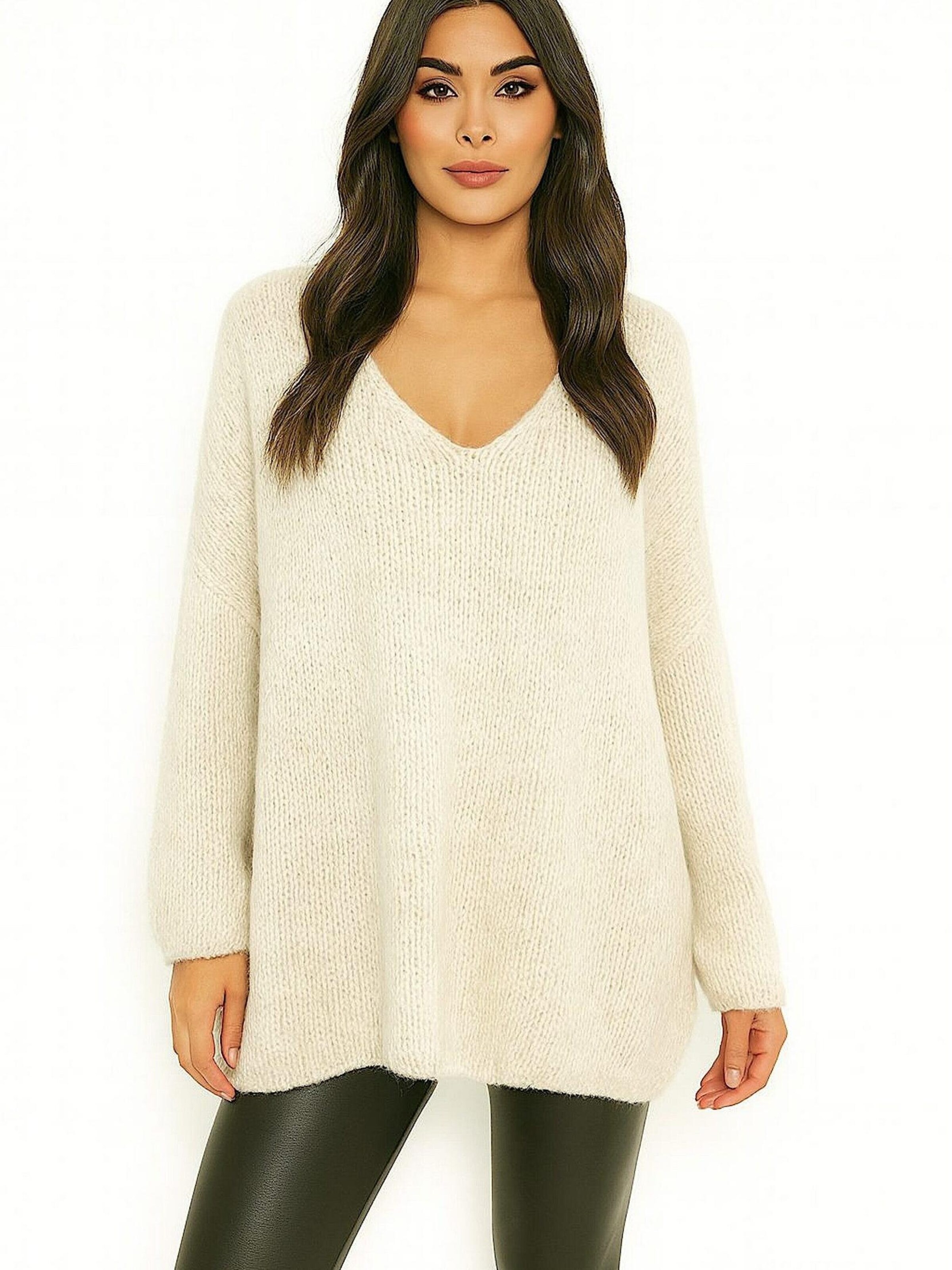 Worldclassca Oversized Sweater in Beige: front