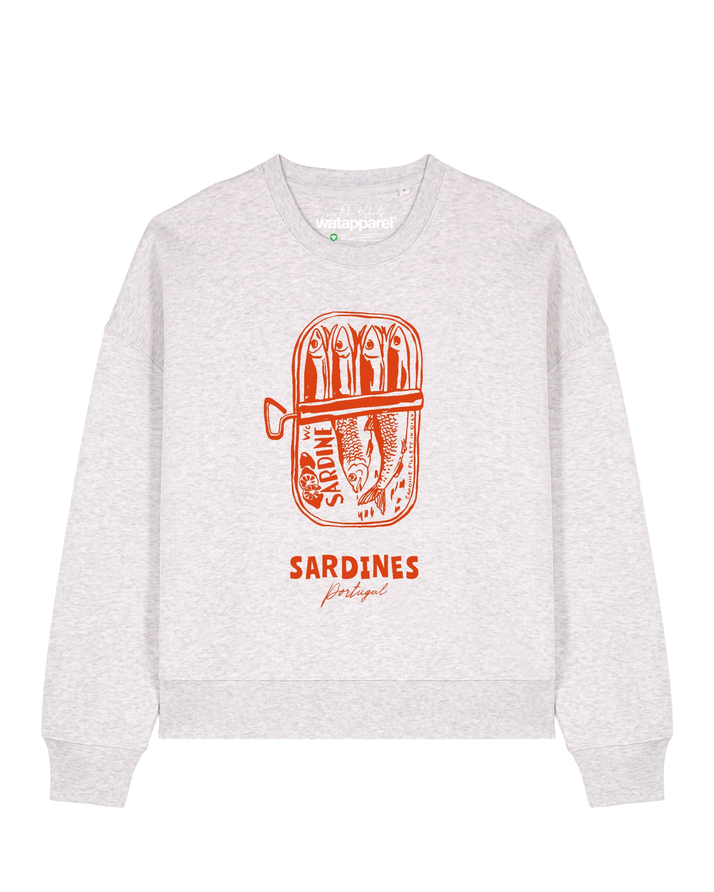 Sweat-shirt ' Sardines Portugal ' Watapparel en gris : devant