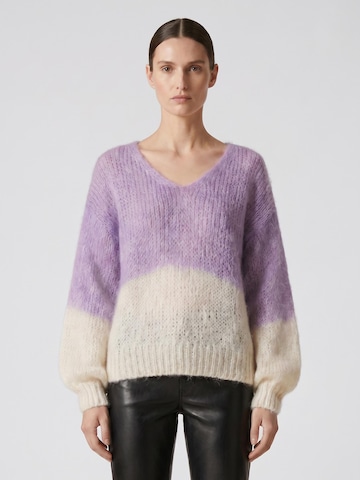Pull-over oversize 'Milana 2-Colored' americandreams en violet : devant