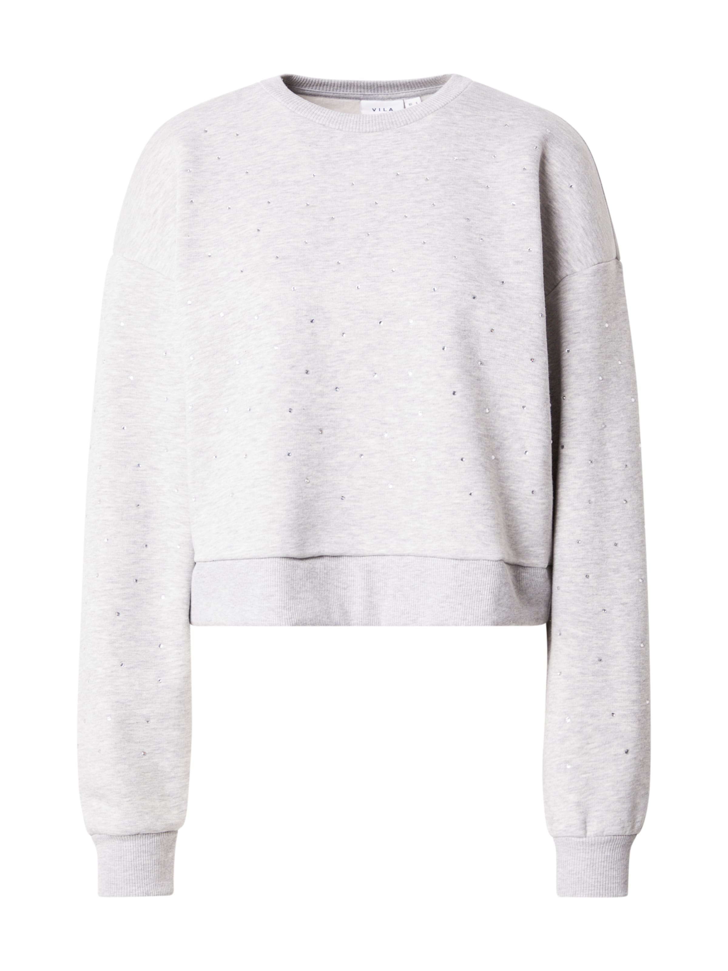 VILA Sweatshirt 'VIASTAKKA' in Grey: front