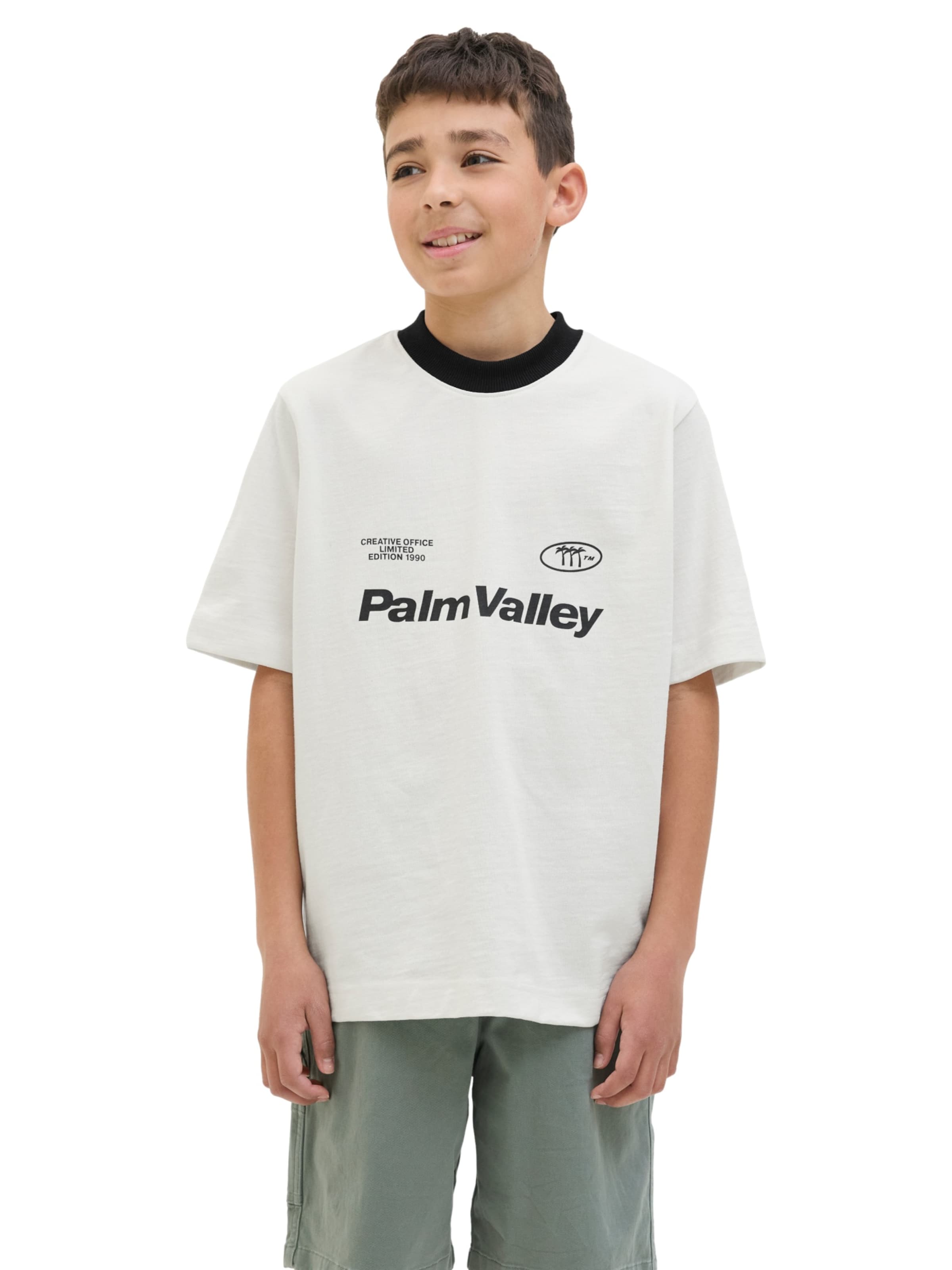 Jack & Jones Junior T-shirt 'Retreat Contrast' i vit: framsida