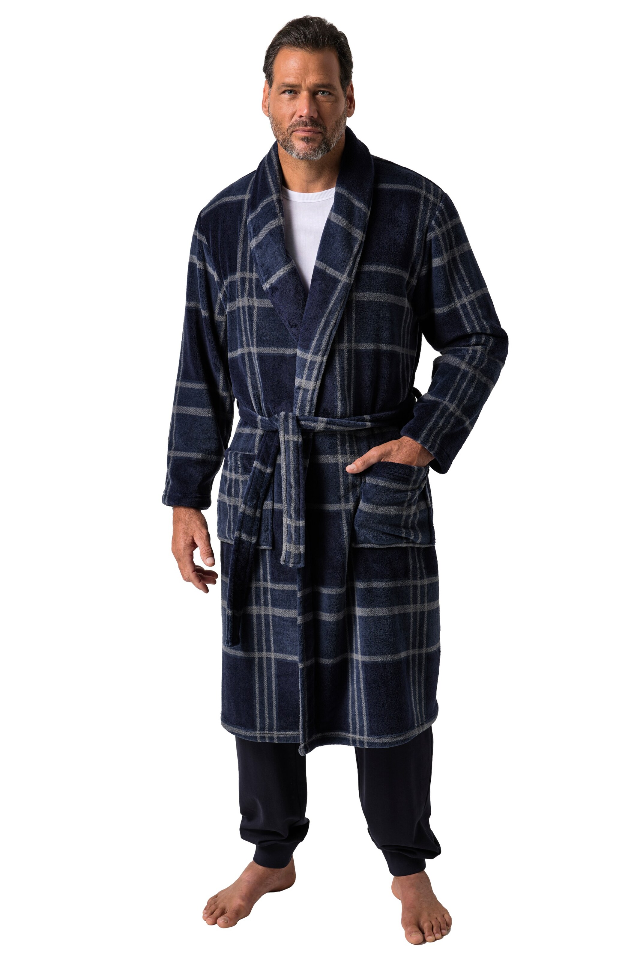 JP1880 Bademantel in Blau: Vorderseite