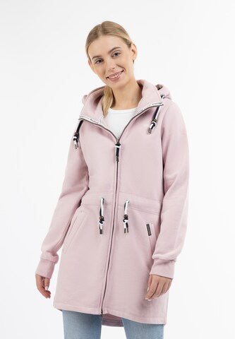 Schmuddelwedda - Sudadera con cremallera 'Yasanna' en rosa: frente